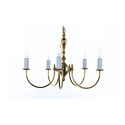 Lumière Chandelier sans abats jours Solar Laiton poli 5 ampoules 43cm