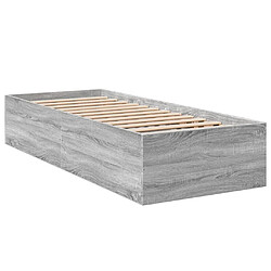 Vidaxl Cadre de lit sonoma gris 90x200 cm bois d'ingénierie