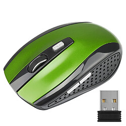 Souris de jeu sans fil verte DPI réglable 2.4G 6 boutons Souris optique