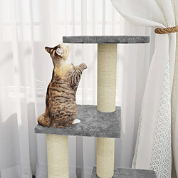 Avis Arbre à chat avec griffoirs,niche pour chat en sisal Gris clair 92 cm -MN49418