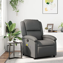 Maison Chic Fauteuil de massage inclinable,Fauteuil luxe de relaxation Gris Similicuir -MN76814