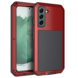 Coque en silicone + métal antichoc rouge pour votre Samsung Galaxy S22 Plus 5G