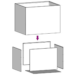 vidaXL Jardinière blanc 62x47x46 cm acier pas cher