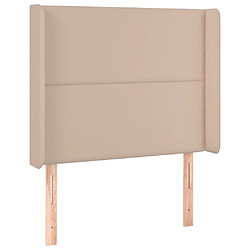 Avis Maison Chic Tête de lit moderne à LED lumineuse pour chambre - Décoration de lit Cappuccino 103x16x118/128 cm Similicuir -MN66239