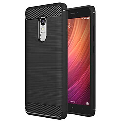 Wewoo Coque noir pour Xiaomi Redmi Note 4X Texture de fibre de carbone brossé Antichoc TPU Housse de protection