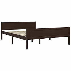 Maison Chic Lit adulte - Lit simple Cadre de lit,Structure du lit Contemporain Bois de pin massif Marron foncé 160x200 cm -MN15510