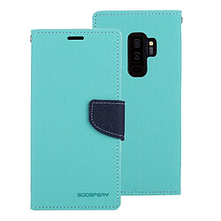 Wewoo Housse Étui vert menthe pour Samsung Galaxy S9 + en cuir croisée horizontale avec fentes JOURNAL DE FANTAISIE MERCURE cartes et porte-monnaie support