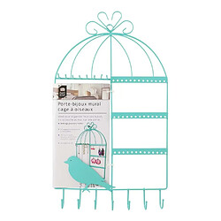 The Home Deco Factory Porte bijoux cage à oiseaux Home sweet home Vert.