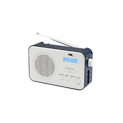 We Radio portable DAB+/DAB/FM, double alarme, écran LCD, batterie rechargeable de 2000mAh Luminosité réglable, antenne télescopique, RMS 2W, Bleu