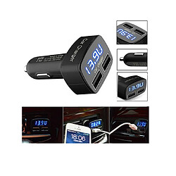 Avis YP Select Chargeur de voiture Dual 2 USB Testeur de courant de tension Adapte-NOIR BLEU