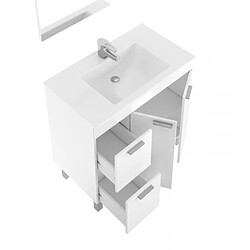 Avis Dansmamaison Meuble sous vasque 2 portes 2 tiroirs blanc + vasque 80 cm - KAVATI