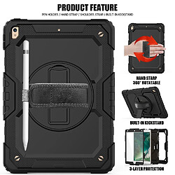 Coque en TPU sangle combinée avec sangle tout noir pour votre Apple iPad Air 10.5 pouces (2019)/Pro 10.5 pouces (2017)