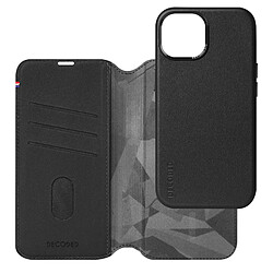 Étui Cuir pour iPhone 15 Plus Coque détachable Portefeuille Decoded Noir