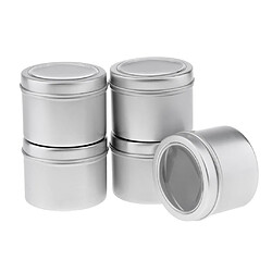 6pcs Pots en Aluminium Conteneurs Cosmétiques Vide Pots de Voyage Rondes pour Maquillage, Crème, Baume à lèvres pas cher