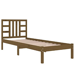 Avis vidaXL Cadre de lit sans matelas marron miel 100x200 cm bois massif