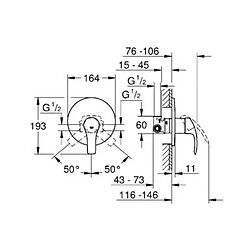 Kiamami Valentina MITIGEUR MONOCOMMANDE DOUCHE NEW EUROSMART GROHE