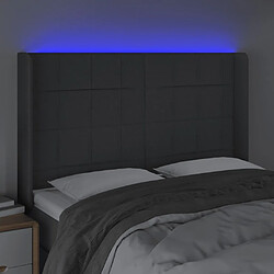 Acheter Maison Chic Tête de lit scandinave à LED,meuble de chambre Gris foncé 147x16x118/128 cm Tissu -MN40538