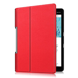 Acheter Etui en PU avec support tri-pliure rouge pour votre Lenovo Yoga Smart Tab YT-X705