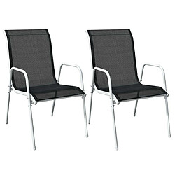 Acheter Maison Chic Table de bistro et chaises d'extérieur 3 pcs,Ensemble de bistro de jardin pour relax Acier Noir -GKD118145