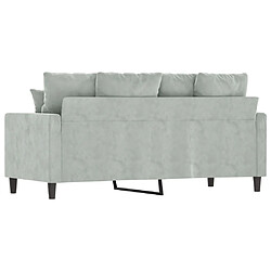 Maison Chic Canapé à 2 places,Sofa de Salon,Canapé droit Gris clair 140 cm Velours -GKD914899 pas cher