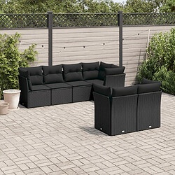 Maison Chic Salon de jardin 7 pcs avec coussins | Ensemble de Table et chaises | Mobilier d'Extérieur noir résine tressée -GKD14637