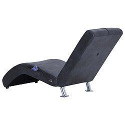 Acheter vidaXL Chaise longue de massage avec oreiller Gris Similicuir daim