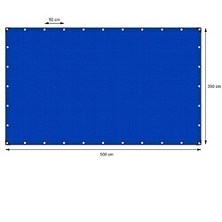 Ecd Germany Bâche de couverture étanche protection en PE avec oeillets 3x5 m 260 g/m² bleu pas cher