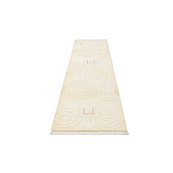 Avis Vidal Tapis de couloir en laine 292x79 beige Darya