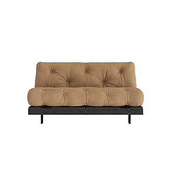 Avis Inside 75 Canapé convertible futon ROOTS pin laqué noir matelas 160 x 200 cm coloris moka