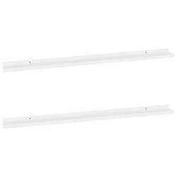 vidaXL Étagères murales 2 pcs Blanc 115x9x3 cm