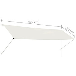 vidaXL Auvent rétractable 400x150 cm Crème pas cher