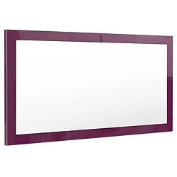 Mpc Miroir Laqué Violet 110 Cm