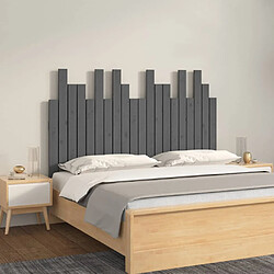 vidaXL Tête de lit murale Gris 127,5x3x80 cm Bois massif de pin