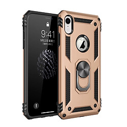 Wewoo Coque Étui de protection TPU + PC Sergeant Armour pour iPhone XR, avec support rotation à 360 degrés (Or)