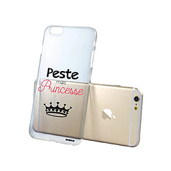 Coque iPhone 6/6S rigide transparente Peste mais Princesse Ecriture Tendance et Design Evetane