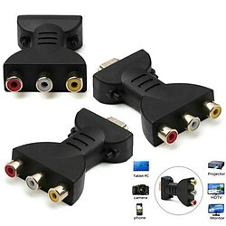 Universal Adaptateur HDMI mâle à 3 RCA femelle composite AV audio vidéo convertisseur 4K pour la télévision