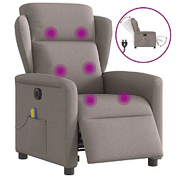 vidaXL Fauteuil de massage inclinable électrique Taupe Tissu