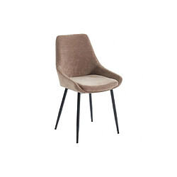 Avis Vente-Unique Lot de 2 chaises en tissu et métal noir - Taupe - MASURIE