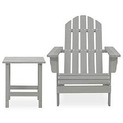 Maison Chic Chaise de jardin avec table - Fauteuil d'extérieur Adirondack Bois de sapin Gris -MN11456