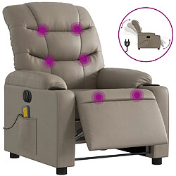 vidaXL Fauteuil de massage inclinable électrique cappuccino similicuir