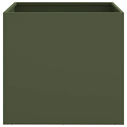 Avis vidaXL Jardinière vert olive 42x40x39 cm acier