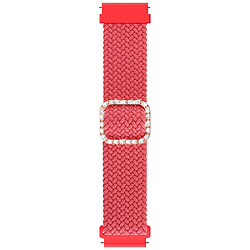 Bracelet en nylon tressée en strass réglable 20mm rose pour votre Samsung Galaxy Watch Active