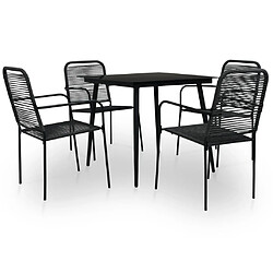 Maison Chic Mobilier à dîner 5 pcs de jardin - Ensemble table et chaises d'extérieur - Salon/Mobilier de jardin classique Corde en coton et acier Noir -MN70680