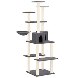 vidaXL Arbre à chat avec griffoirs en sisal Gris foncé 167 cm