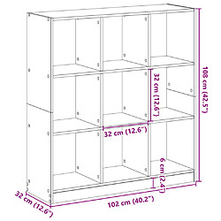 vidaXL Bibliothèque noir 102x32x108 cm bois d'ingénierie pas cher