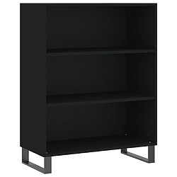 Avis vidaXL Buffet noir 69,5x32,5x180 cm bois d'ingénierie