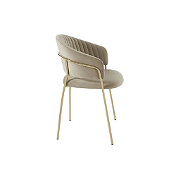 Lot de 2 chaises en velours et métal doré - Beige - MADOLIA de Pascal MORABITO pas cher