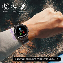 Universal Smartwatch 1,75 pouces écran tactile fréquence cardiaque homme et femme IP68 imperméable Bluetooth appelé smartwatch bracelet en cuir authentique | smartwatch (noir) pas cher