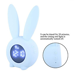 Acheter Bande Dessinée Multifonction Lapin LED Écran Synchronisation Alarme Température Horloge De Table (Bleu)