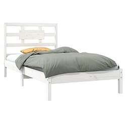 Avis Maison Chic Lit Moderne Chambre - Cadre/structure de lit pour adulte Blanc Bois massif 90x190 cm Simple -MN55634